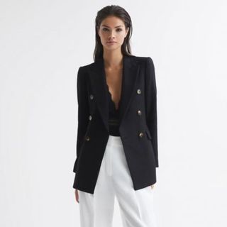 black double breasted blazer