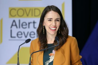 Prime Minister Jacinda Ardern speaks to media during a post cabinet press conference at Parliament on June 08, 2020 in Wellington, New Zealand.