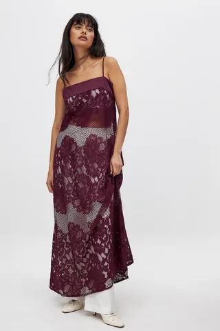 NA-KD, Vestido midi con paneles de encaje