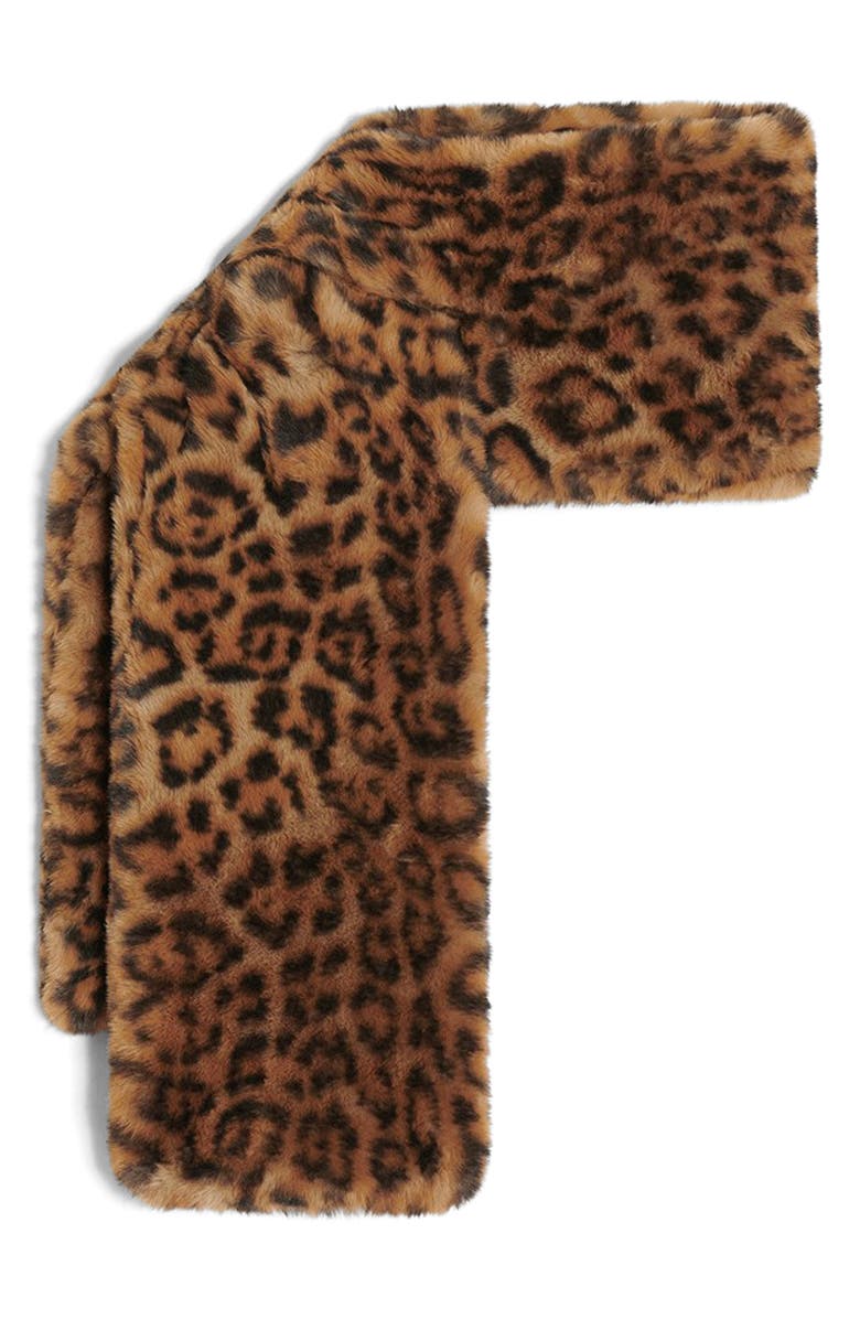 Kai Leopard Print Pluche&amp;trade; Faux Fur Pull-Through Scarf