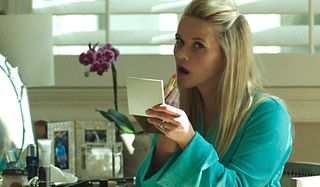 Big Little Lies Reese Witherspoon Madeline Martha Mackenzie putting on lipstick in teal robe HBO