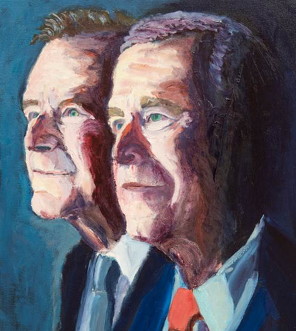 George W. Bush paints a rather endearing father-son portrait