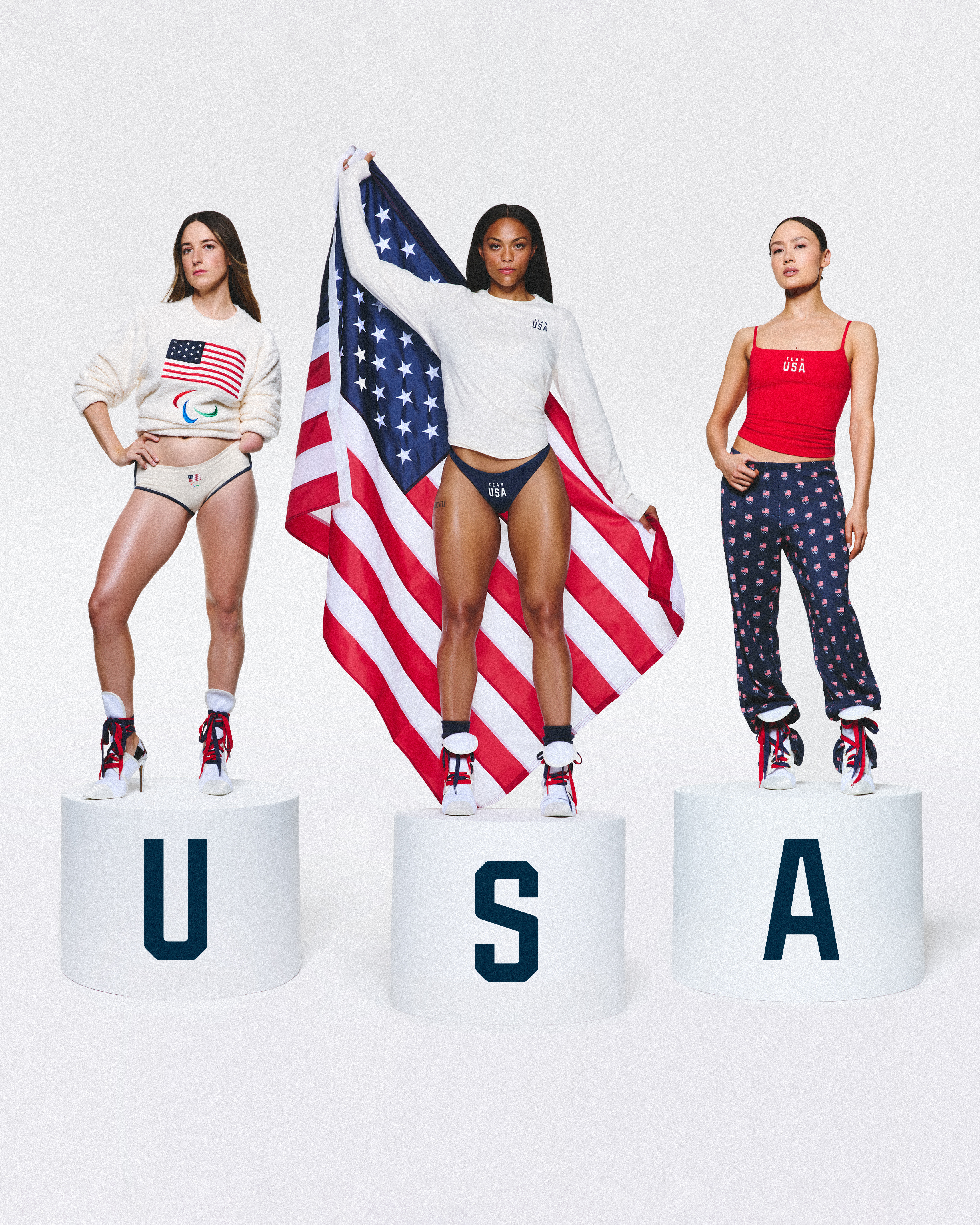 three athletes for the winter olympics and paralympics on a usa podium