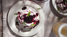 boozy blackcurrant & lemon verbena meringues