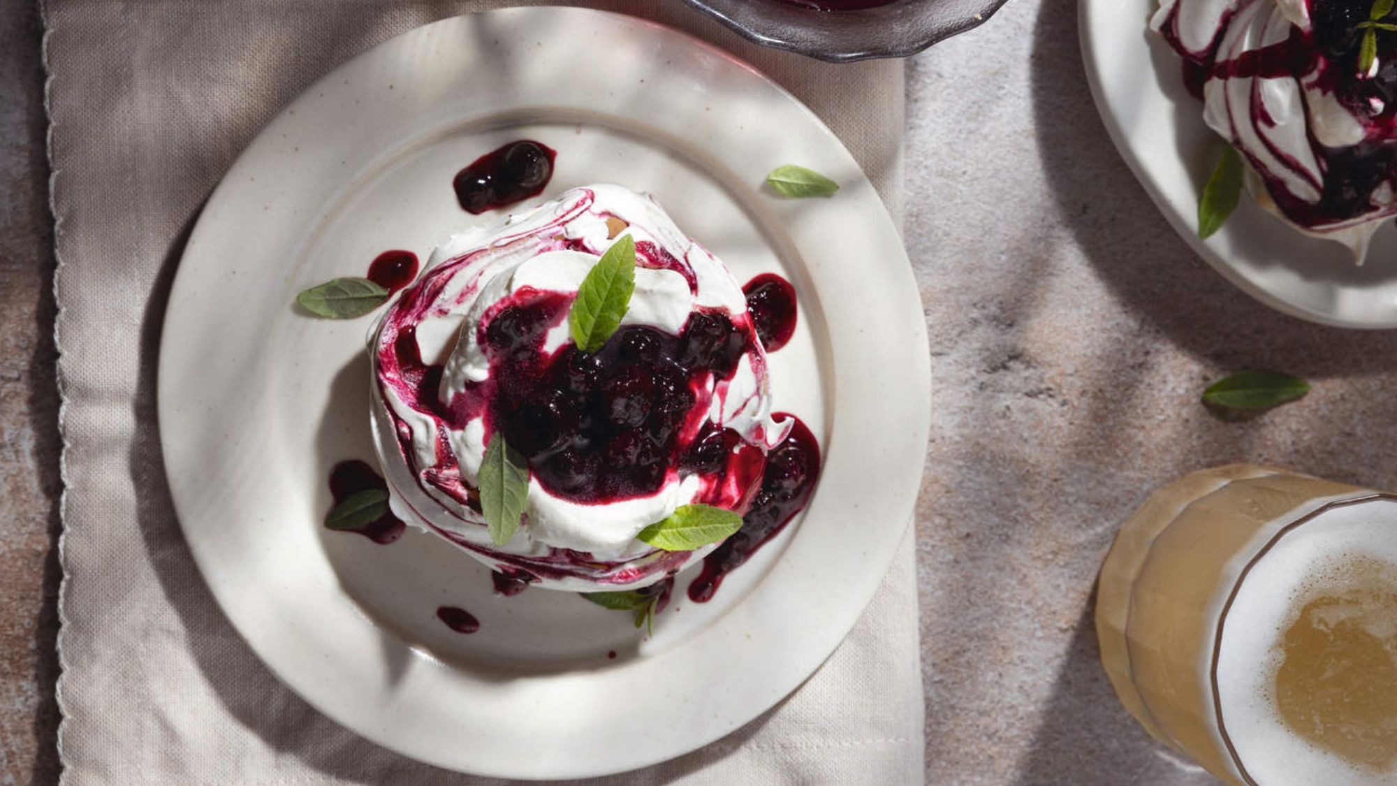 boozy blackcurrant &amp; lemon verbena meringues