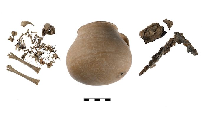 Inside the curse jar, archaeologists found iron nail, coin and bones of a chicken.