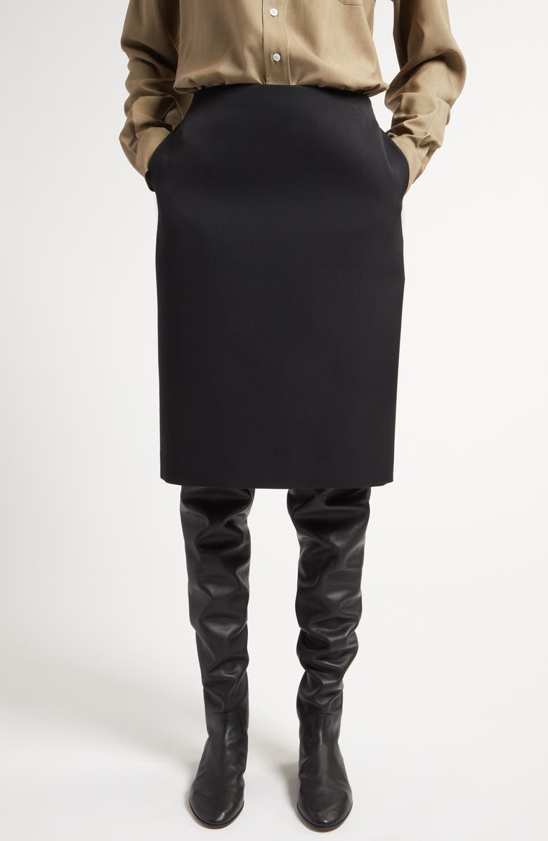 Corrina Wool Blend Twill Skirt
