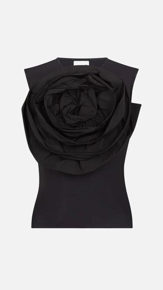 Vaquera black flower top