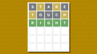 Wordle answer 827 on a yellow background