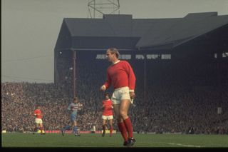 Bobby Charlton in action for Manchester United against West Ham in September 1968.