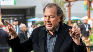 Marc Benioff, chief executive officer of Salesforce Inc. during a Bloomberg Television interview