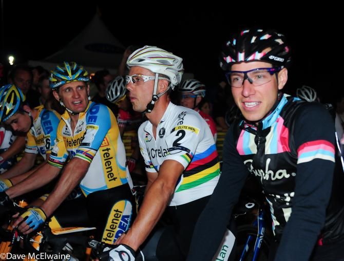 Front row at CrossVegas: Jeremy Powers, Sven Nys, Bart Wellens