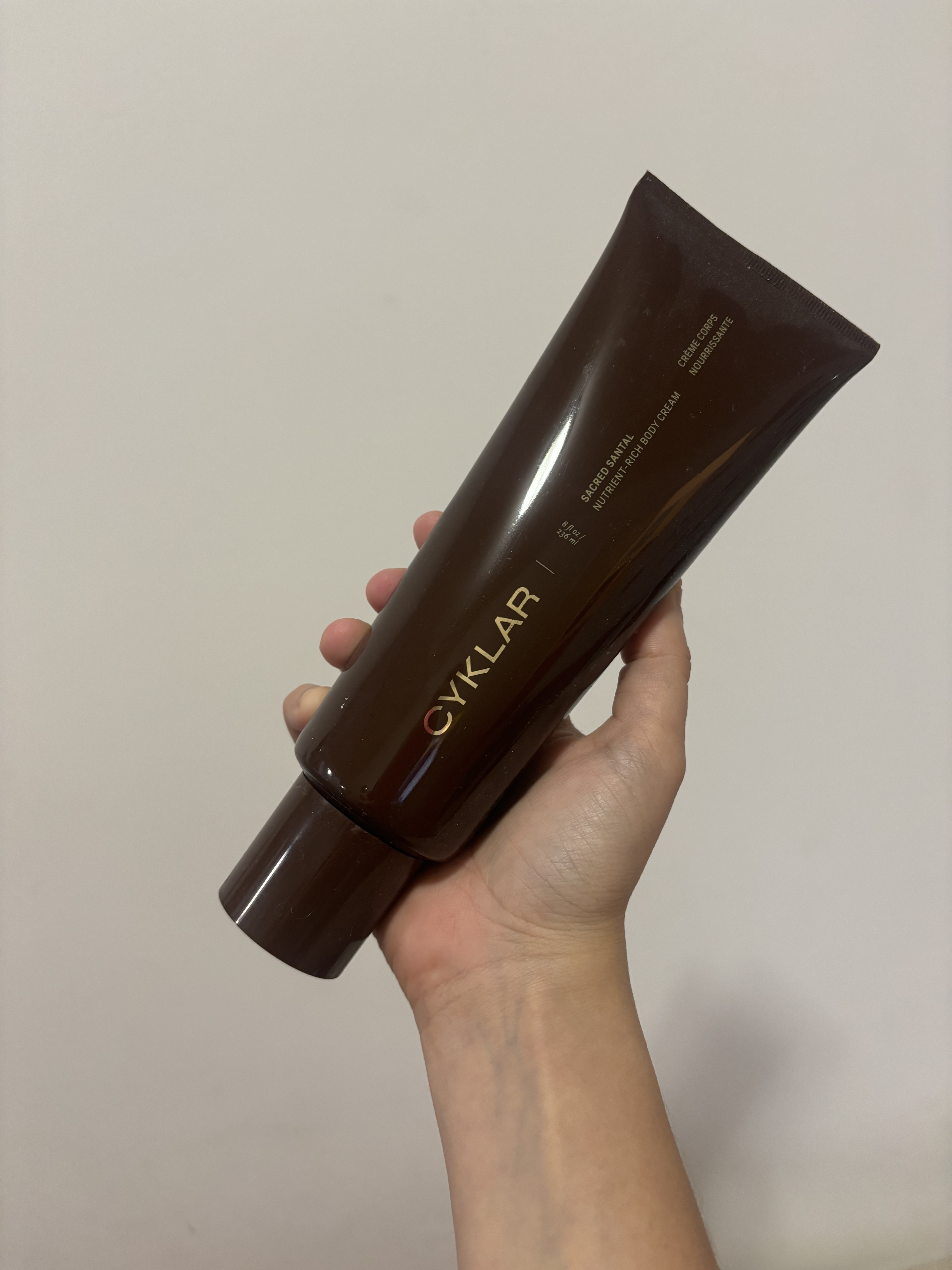 Julia Marzovilla tests Cyklar's Nutrient-Rich Body Cream in Sacred Santal