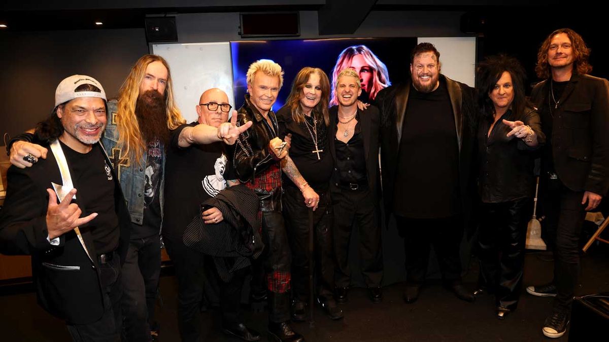 Robert Trujillo, Zakk Wylde, Maynard James Keenan, Billy Idol, Ozzy Osbourne, Jelly Roll, Steve Stevens and Adam Wakeman during the 2024 Rock &amp; Roll Hall Of Fame Induction Ceremony