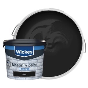 Wickes Textured Masonry Paint - Black - 5l