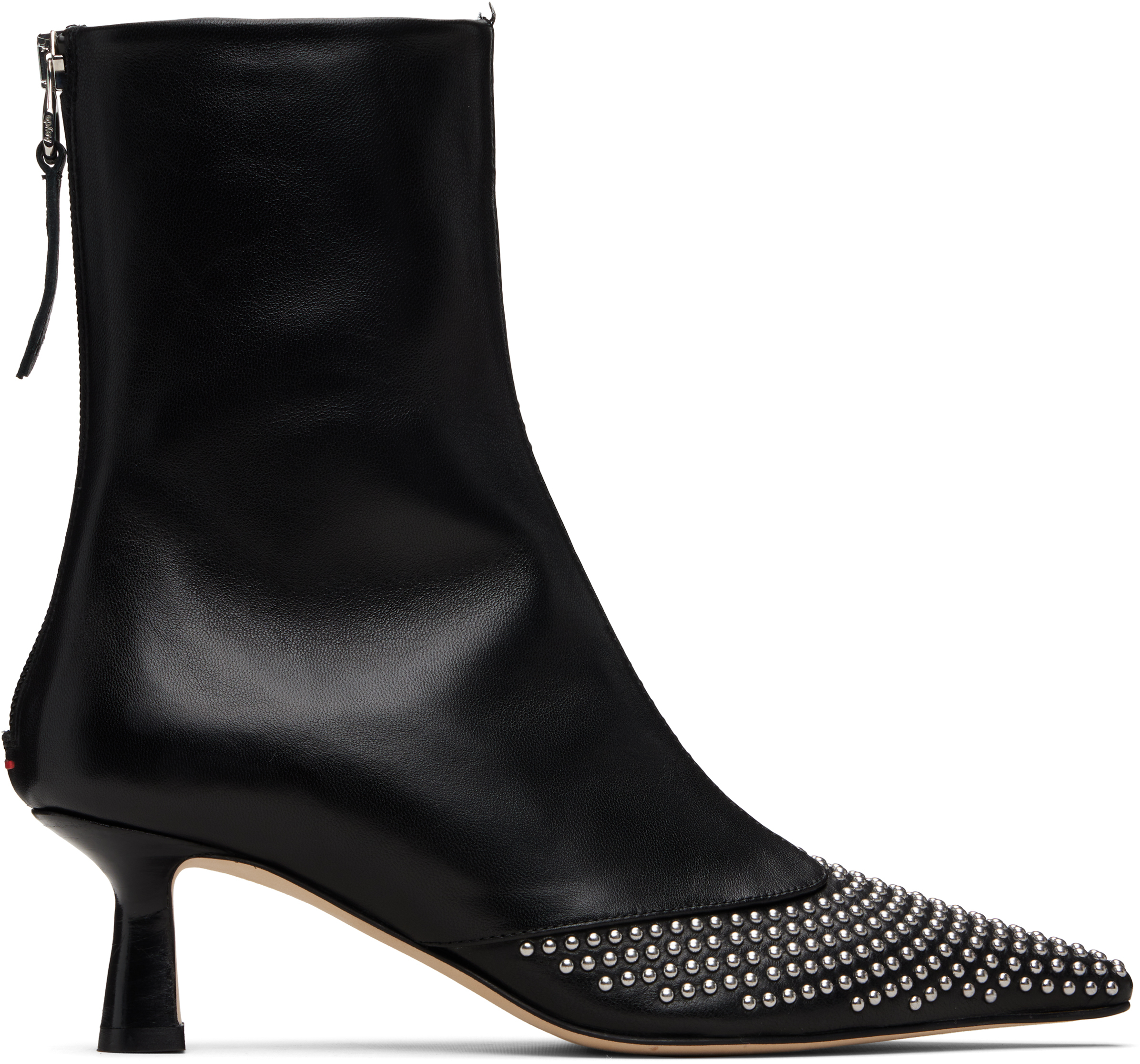 Black Sila Mini Stud Leather Boots