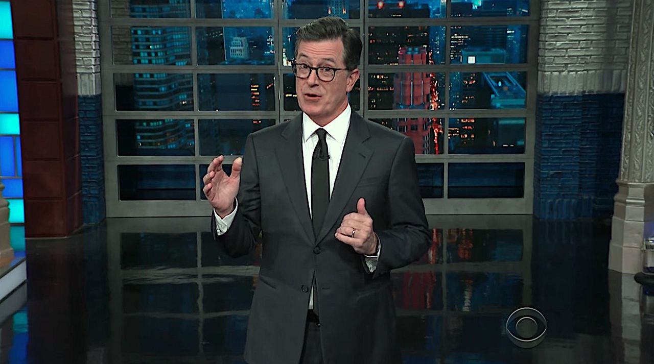 Stephen Colbert tries to assure Trump about his button size