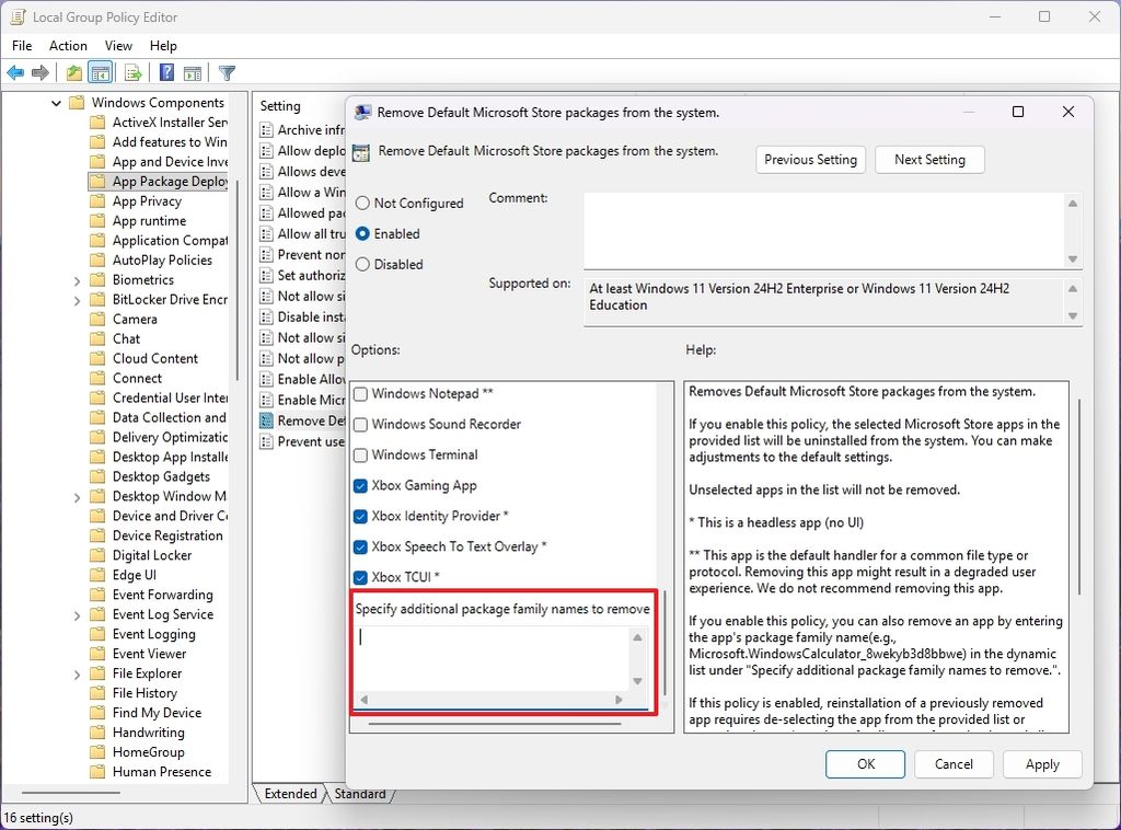 Remove Default Microsoft Store packages from the system