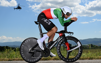 Filippo Ganna of Italy and Team INEOS Grenadiers sprints during the 107th Giro d'Italia 2024, Stage 7 a 40,6km individual time trial stage 