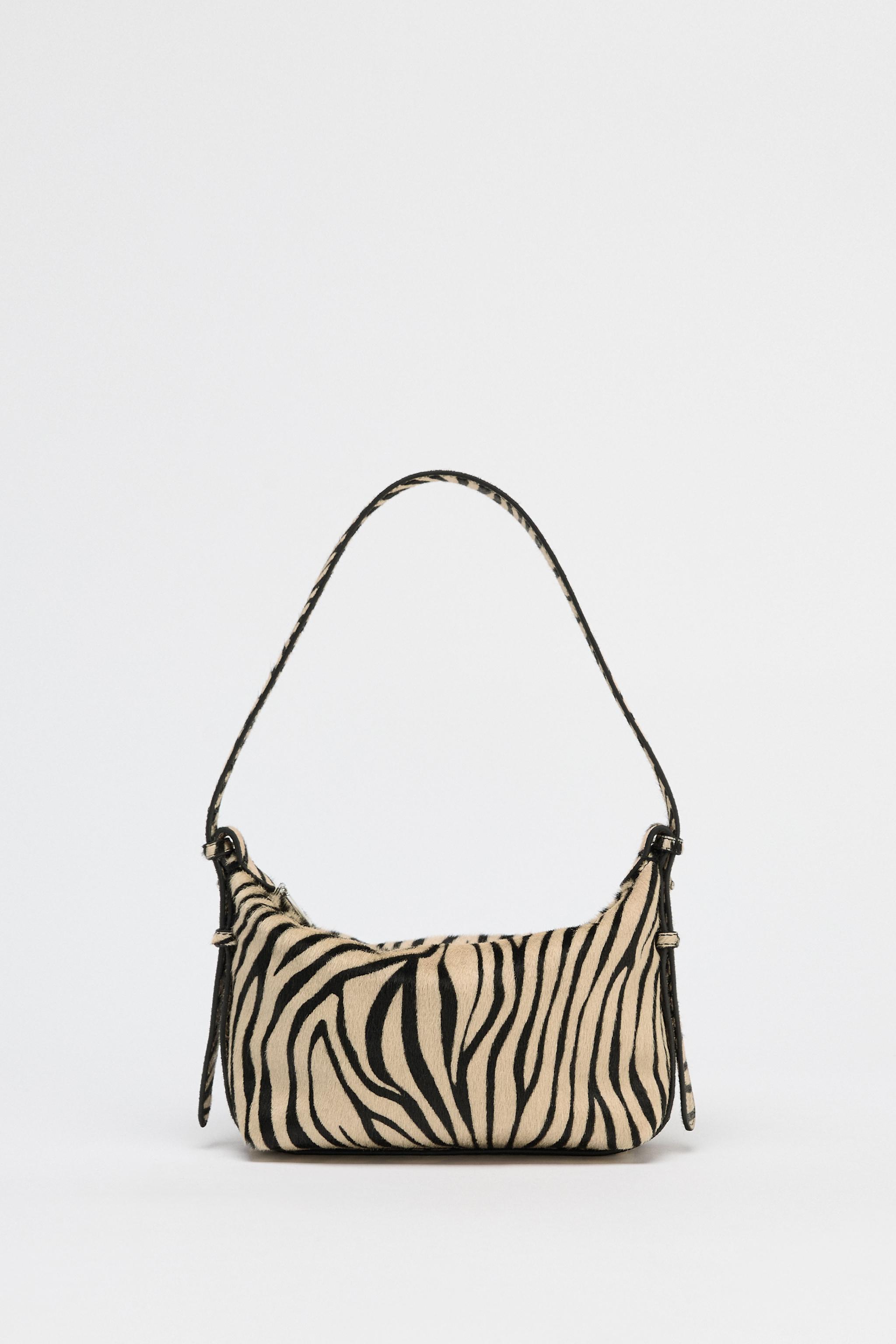 Animal Print Leather and Sheepskin Bag