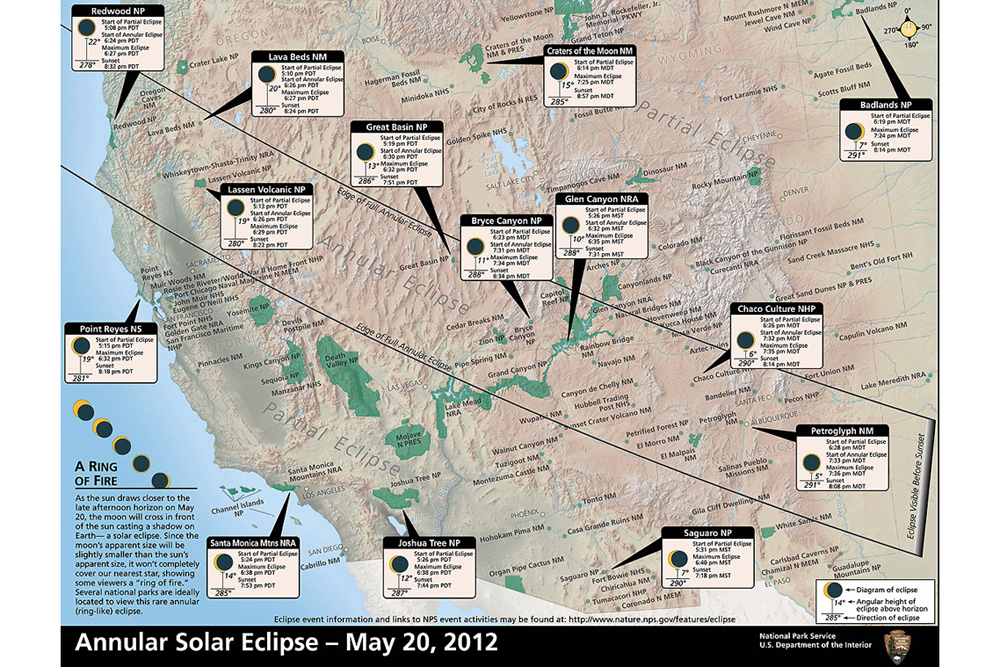 Map of Solar Eclipse Parks Viewing Sites