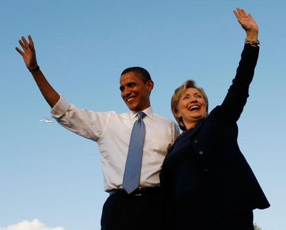 Barack Obama and Hillary Clinton in 2008.