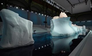 Over the course of 6 days, the sculptors hewed 240 tonnes of snow into a dramatic icescape