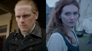Sam Heughan on Outlander; Eleanor Tomlinson on Poldark