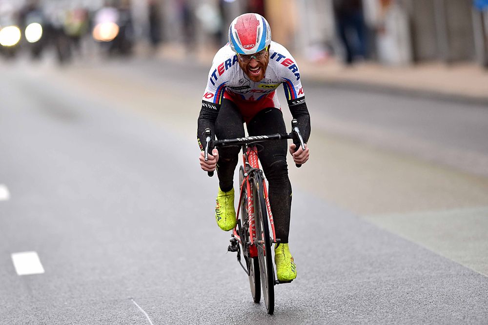 Luca Paolini (Katusha) makes his solo and winning move