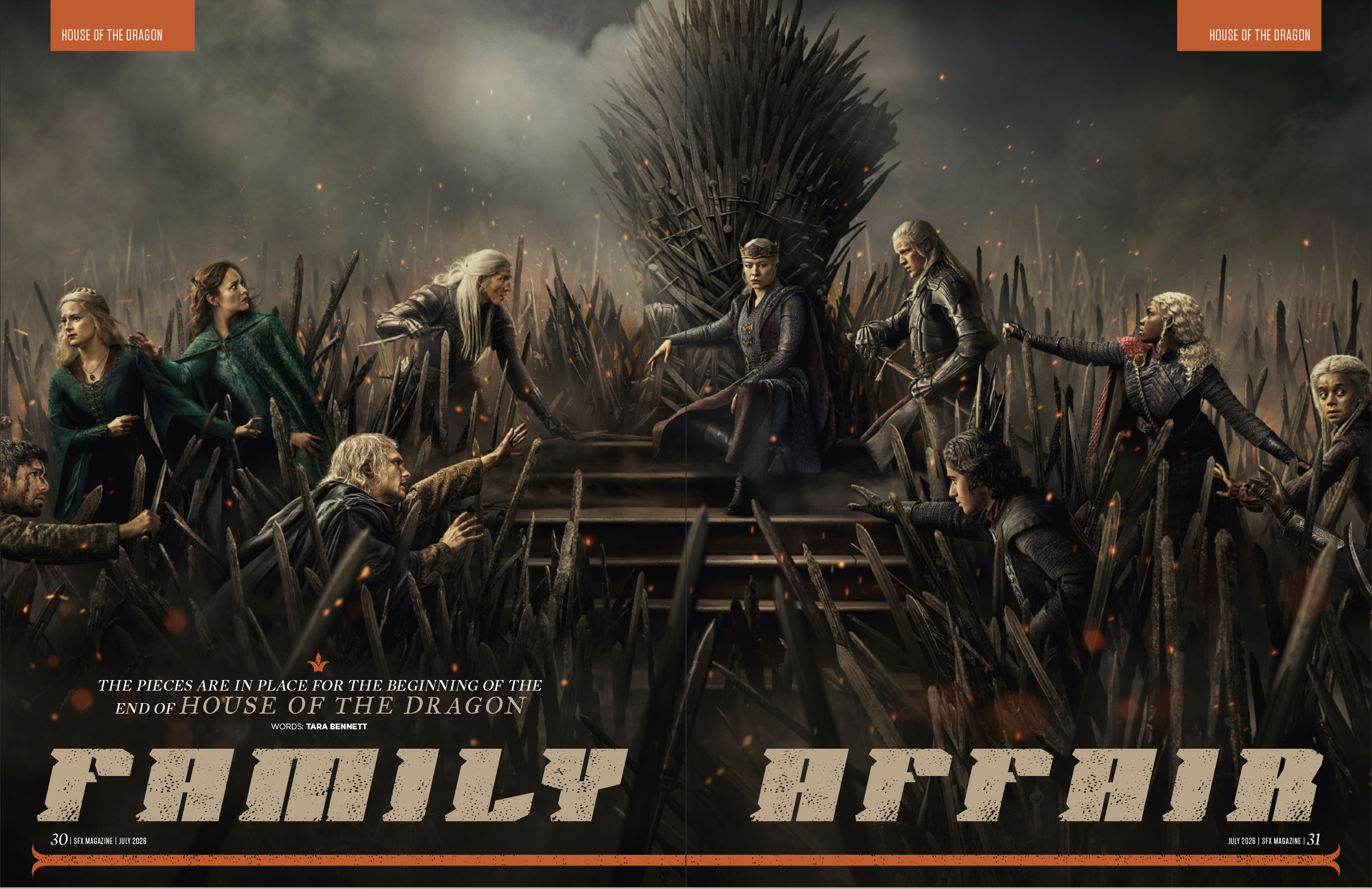 Ten characters surrounding the Iron Throne.