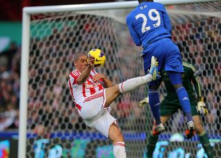 Jonathan Walters of Stoke City put his penalty kick over the bar (Photo by AMA/Corbis via Getty Images)