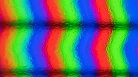 Extreme closeup of red, green and blue pixels on an LCD screen