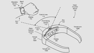 A Google patent image for an AR headset controlled by a smartwatch
