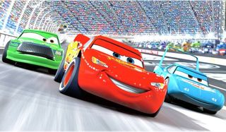 Lightning McQueen racing in Cars