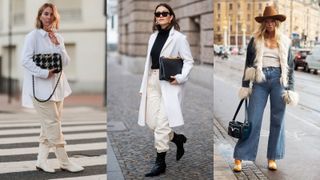 street style influencers showing best jeans to wear with cowboy boots - wide-leg jeans
