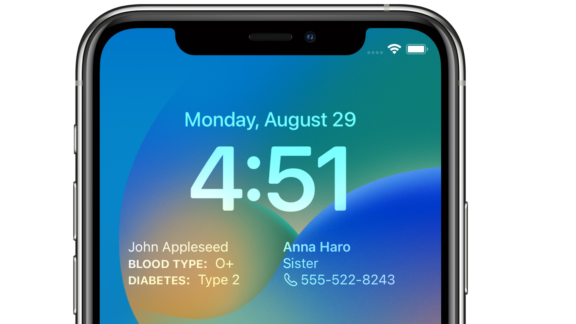 Medical ID Record Lock Screen widget on iOS 16