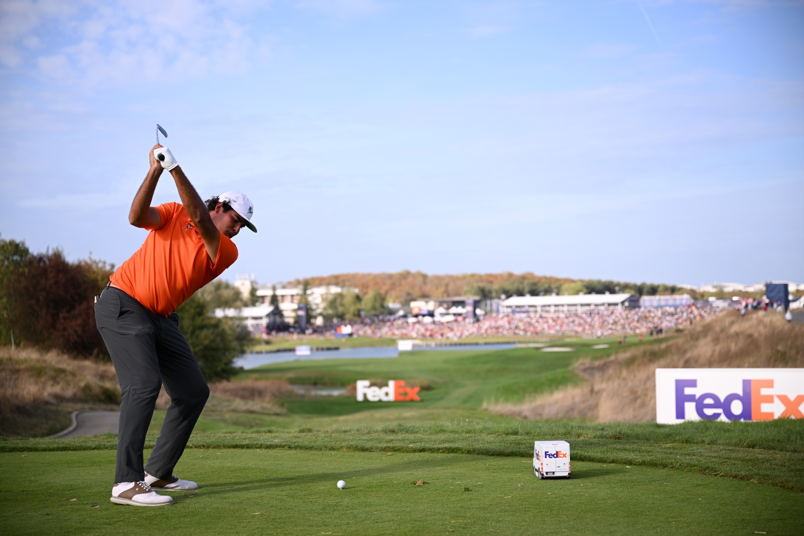 Eugenio Chacarra at the top of backswing with an iron