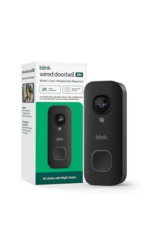 Blink Wired Doorbell 2k+ — Videoportero con cable, vista completa, energía continua