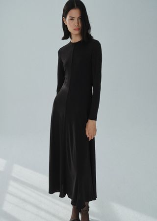 MANGO, Long Flared Knitted Dress