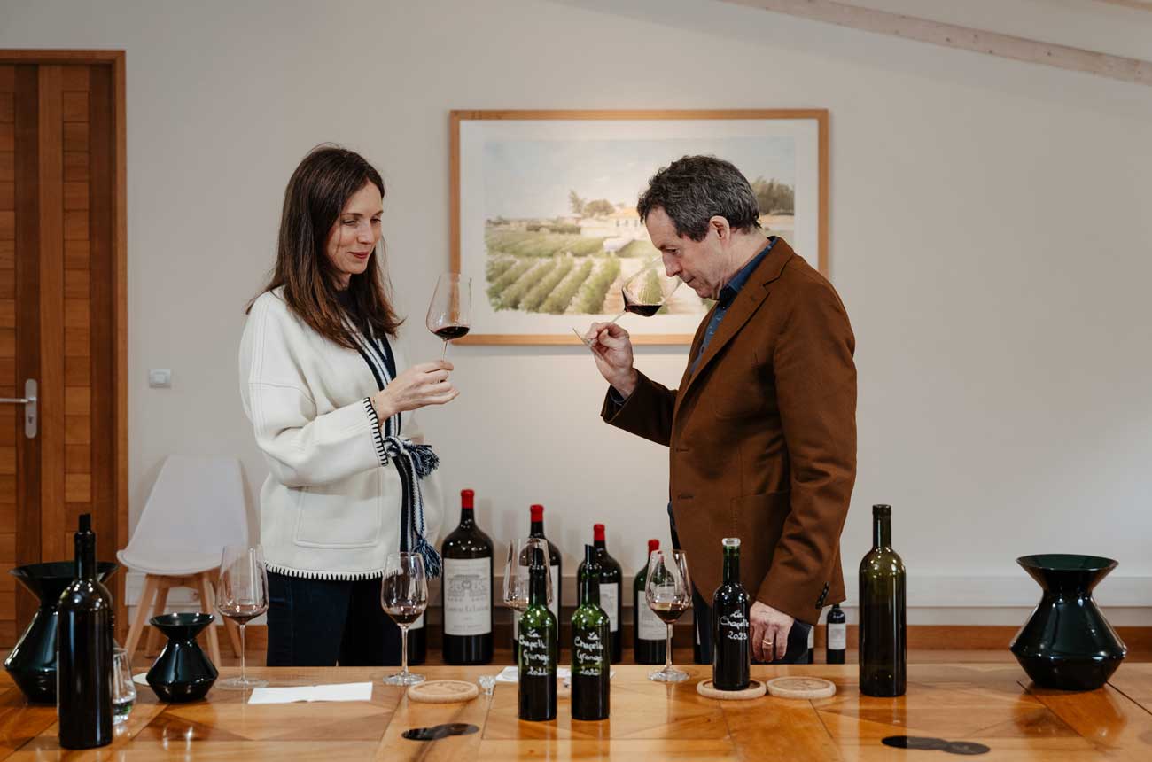 Caroline Frey and Peter Gago tasting in the Rh&amp;ocirc;ne