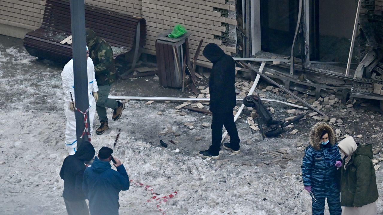 Aftermath of explosion in Moscow that killed Russian Lt. Gen. Igor Kirillov