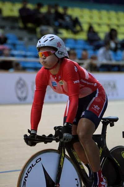 Wai Sze Lee (Hong Kong) out of the starting gate for the 500m time trial.