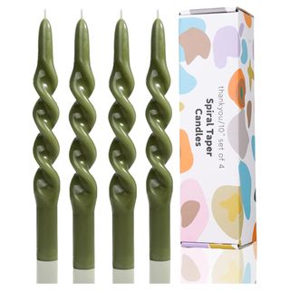 LPUSA Olive Spiral Taper Candle Tapered Candlesticks