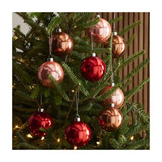Pink tonal Christmas ornaments