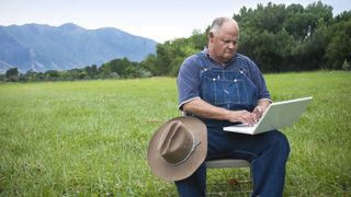 Yes, that's a cowboy with a laptop