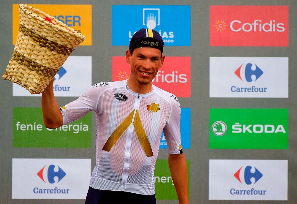Stefan Denifl (Aqua Blue Sport) on the stage 17 podium