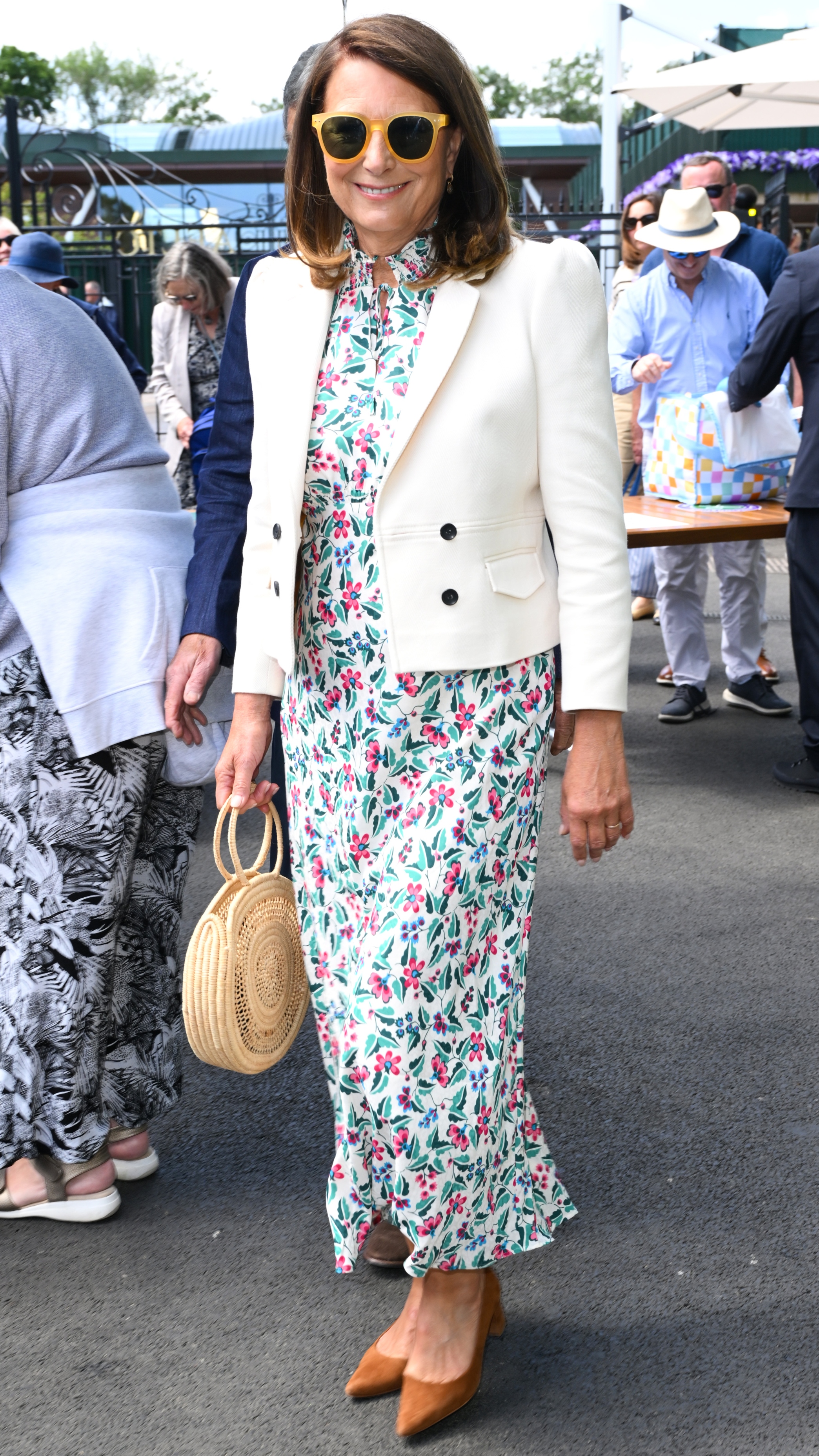 Carole Middleton attends day four of the Wimbledon Tennis Championships at the All England Lawn Tennis and Croquet Club on July 04, 2024