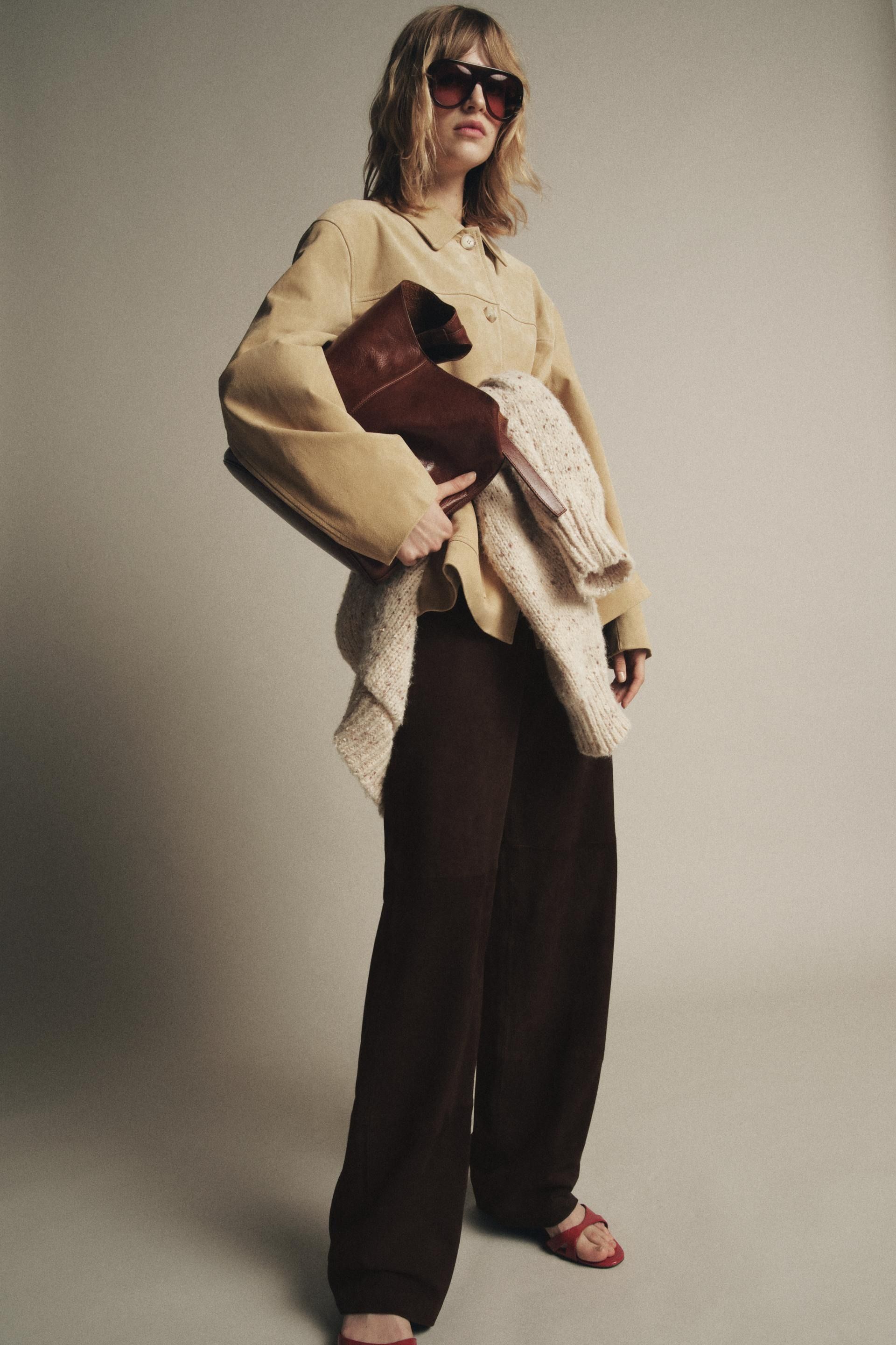 ZARA, Suede Leather Jacket Zw Collection Limited Edition