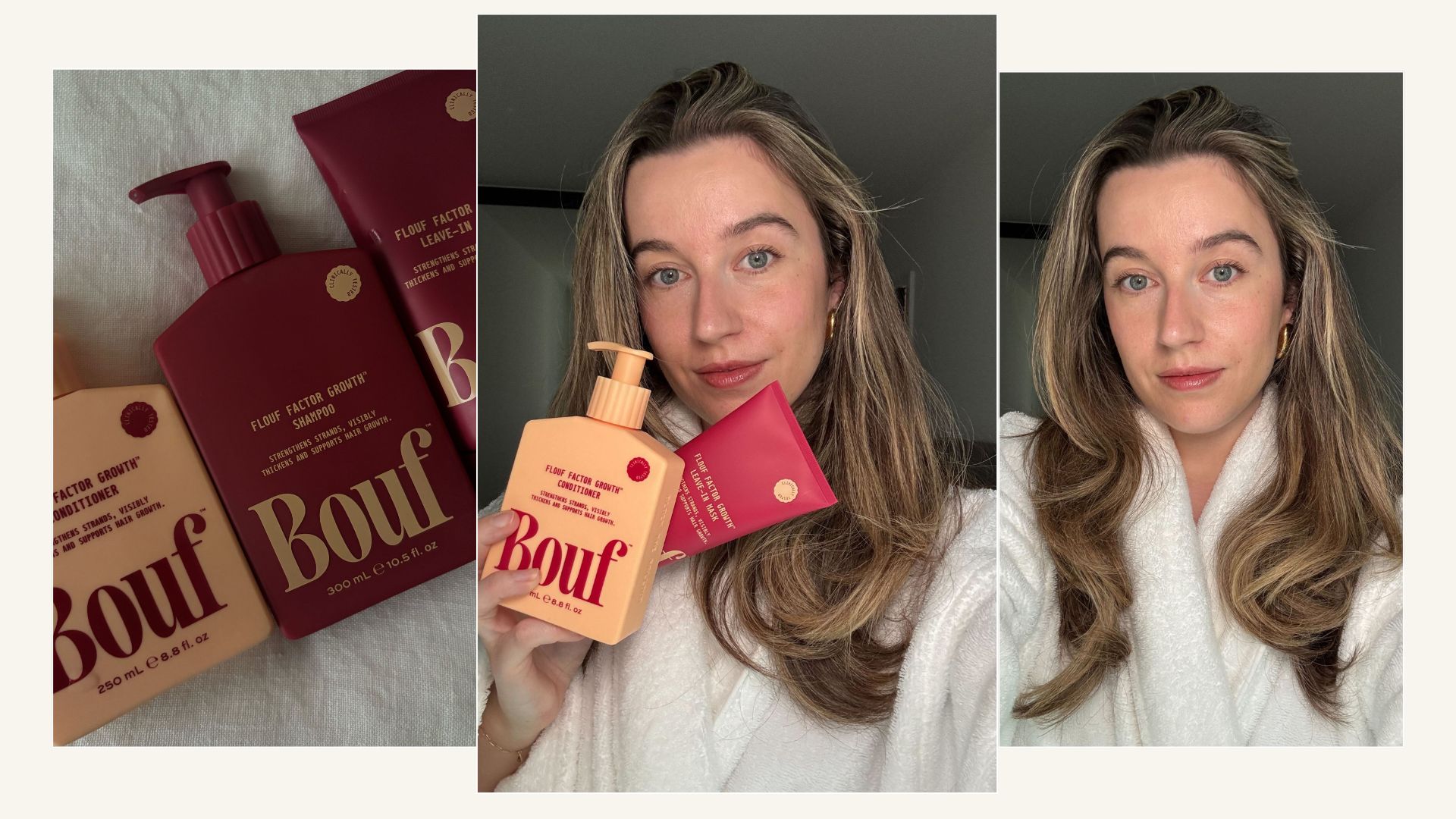 Deputy beauty editor Grace Lindsay testing Bouf haircare