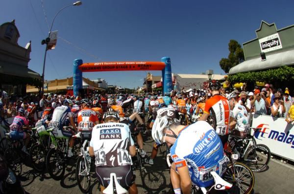 The peloton at the start